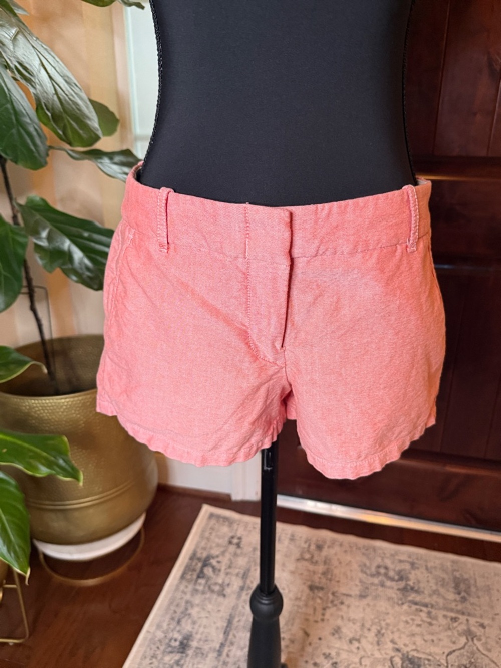 J. Crew Oxford Coral 100% cotton shorts size 4